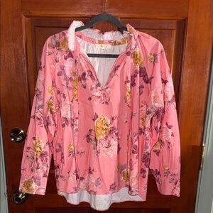 LoveShackFancy Pink Floral Blouse
